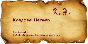 Krajcsa Herman névjegykártya